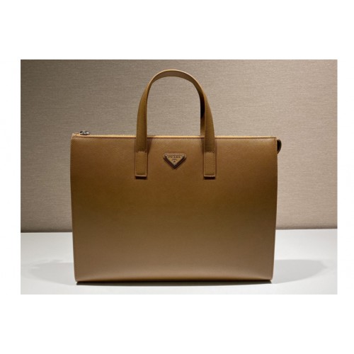 Prada 2VG039 Saffiano leather tote Bag in Cinnamon Leather Prada 2VG039 Saffiano leather tote Bag in Cinnamon Leather