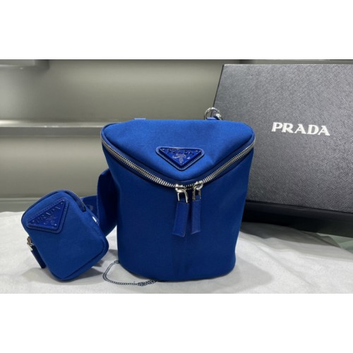 Prada 2VH147 Canvas shoulder bag on Blue Fabric Prada 2VH147 Canvas shoulder bag on Blue Fabric
