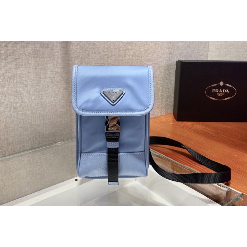 Prada 2ZH109 Nylon and Saffiano Leather Smartphone Case in Blue Nylon Prada 2ZH109 Nylon and Saffiano Leather Smartphone Case in Blue Nylon