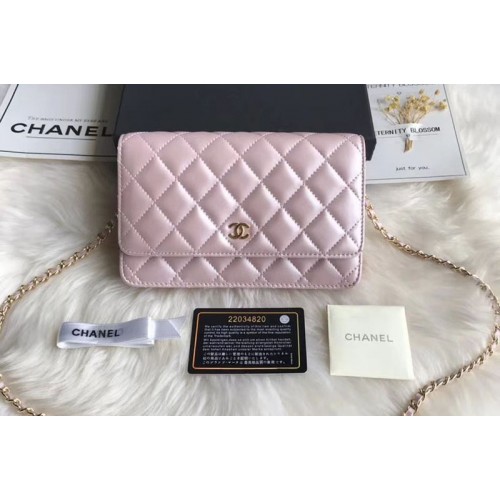 Chanel WOC Original Sheepskin Leather Flap Cross-body bags CF33814 Pink Gold Chain Chanel WOC Original Sheepskin Leather Flap Cross-body bags CF33814 Pink Gold Chain