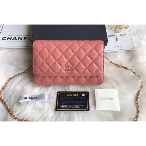 Chanel WOC Original Sheepskin Leather Flap Cross-body bags CF33814 Orange Gold Chain Chanel WOC Original Sheepskin Leather Flap Cross-body bags CF33814 Orange Gold Chain