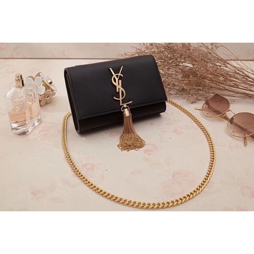 YSL Classic Small Monogram Chain Satchel Bag Black YSL Classic Small Monogram Chain Satchel Bag Black