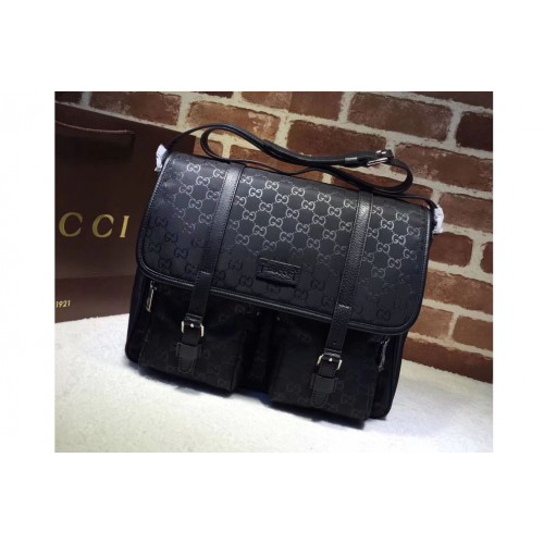 Gucci Nylon Guccissima Light Messenger Bags Black Gucci Nylon Guccissima Light Messenger Bags Black