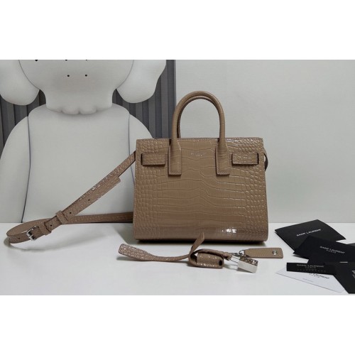 YSL CLASSIC SAC DE JOUR NANO Bag IN Brown CROCODILE-EMBOSSED SHINY LEATHER YSL CLASSIC SAC DE JOUR NANO Bag IN Brown CROCODILE-EMBOSSED SHINY LEATHER