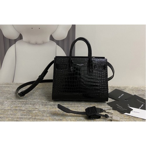 YSL CLASSIC SAC DE JOUR NANO IN Black CROCODILE-EMBOSSED SHINY LEATHER YSL CLASSIC SAC DE JOUR NANO IN Black CROCODILE-EMBOSSED SHINY LEATHER