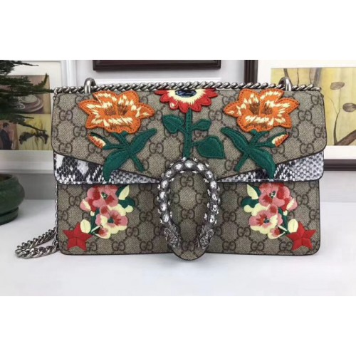 Gucci 400249B Dionysus Blossom Supreme Canvas Shoulder Bag Gucci 400249B Dionysus Blossom Supreme Canvas Shoulder Bag