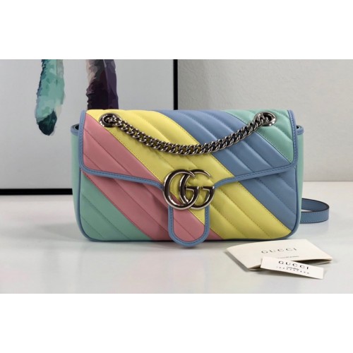 Gucci Marmont small shoulder bag in Multicolored pastel diagonal matelasse leather Gucci Marmont small shoulder bag in Multicolored pastel diagonal matelasse leather