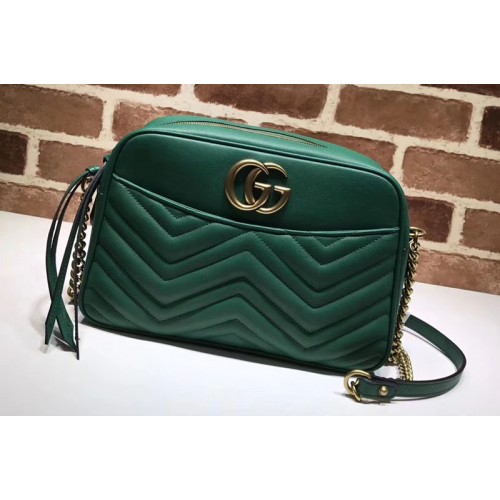 Gucci Marmont matelasse shoulder bags Green Gucci Marmont matelasse shoulder bags Green