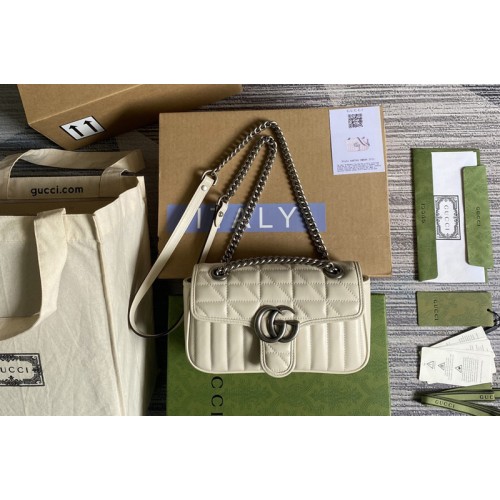Gucci Marmont mini matelasse shoulder bag in White matelasse leather Gucci Marmont mini matelasse shoulder bag in White matelasse leather