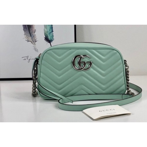 Gucci Marmont small shoulder bag in Pastel green matelasse chevron leather Gucci Marmont small shoulder bag in Pastel green matelasse chevron leather