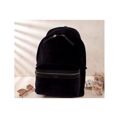 YSL Yves Classic City Backpack Black Suede Leather YSL Yves Classic City Backpack Black Suede Leather