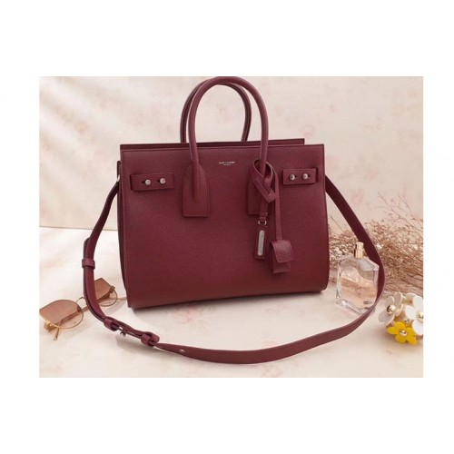 YSL Sac De Jour Souple Bag Grained Leather Dark Red YSL Sac De Jour Souple Bag Grained Leather Dark Red