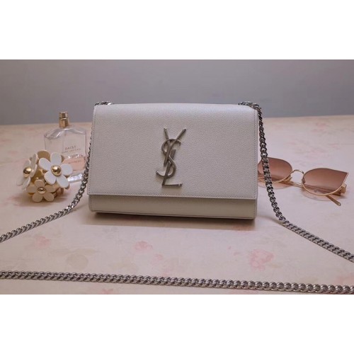 YSL Kate Small Bags In Gray Grain De Poudre Embossed Leather YSL Kate Small Bags In Gray Grain De Poudre Embossed Leather