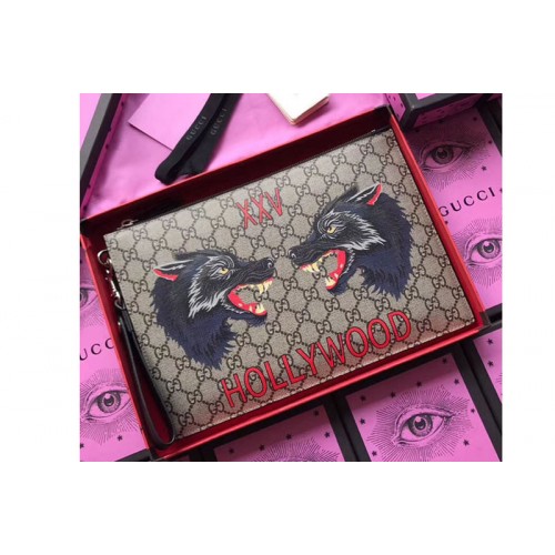 Gucci Wolf Print Supreme pouch Gucci Wolf Print Supreme pouch