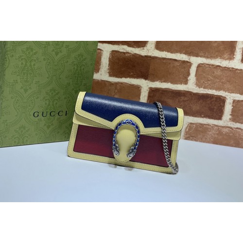 Gucci Dionysus super mini bag in Blue Yellow Red leather Gucci Dionysus super mini bag in Blue Yellow Red leather