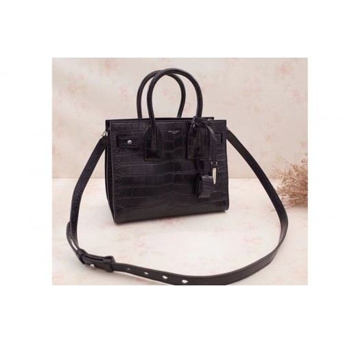 YSL Medium Sac De Jour Souple Bag Crocodile Leather Print Black YSL Medium Sac De Jour Souple Bag Crocodile Leather Print Black