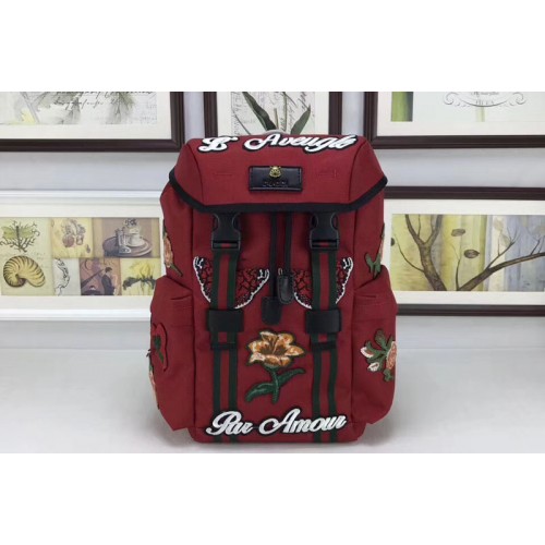 Gucci Backpack with embroidery Red Gucci Backpack with embroidery Red