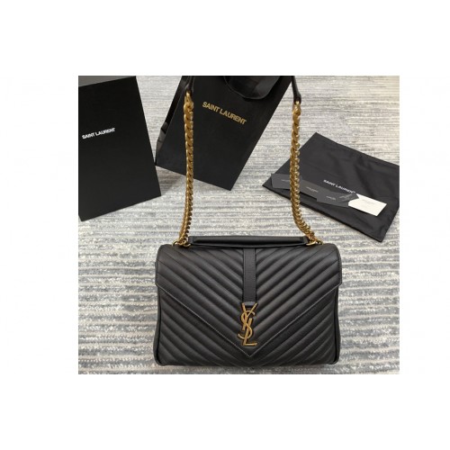 YSL COLLEGE LARGE IN Black MATELASSE LEATHER With Gold Hardware YSL COLLEGE LARGE IN Black MATELASSE LEATHER With Gold Hardware