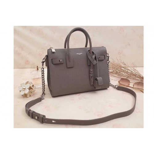 YSL Sac De Jour Souple Duffle Bag Grained Leather Grey YSL Sac De Jour Souple Duffle Bag Grained Leather Grey