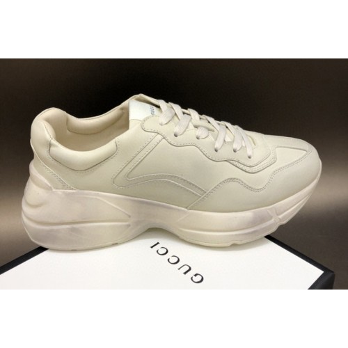 Women and Men Gucci Rhyton leather sneaker in White Leather Women and Men Gucci Rhyton leather sneaker in White Leather