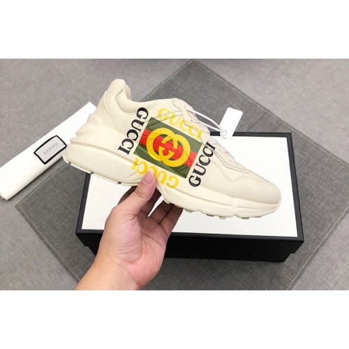 Mens and Womens Gucci Rhyton Gucci logo leather sneaker Mens and Womens Gucci Rhyton Gucci logo leather sneaker