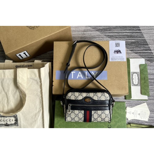Gucci Ophidia mini bag in Beige and blue Supreme canvas Gucci Ophidia mini bag in Beige and blue Supreme canvas