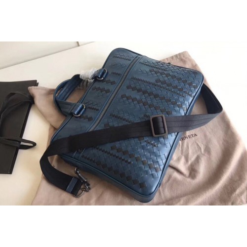 Bottega Veneta briefcase Bag IN Blue Intrecciato Leather Bottega Veneta briefcase Bag IN Blue Intrecciato Leather