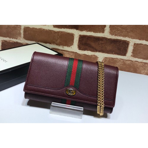 Gucci Ophidia chain wallet in Burgundy Leather Gucci Ophidia chain wallet in Burgundy Leather
