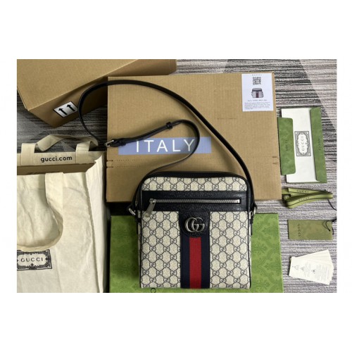Gucci Ophidia small messenger bag in Beige and blue Supreme canvas Gucci Ophidia small messenger bag in Beige and blue Supreme canvas