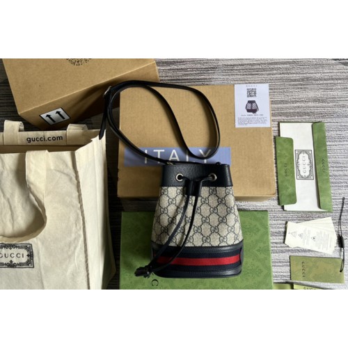 Gucci Ophidia mini bucket bag in Beige and blue Supreme canvas Gucci Ophidia mini bucket bag in Beige and blue Supreme canvas