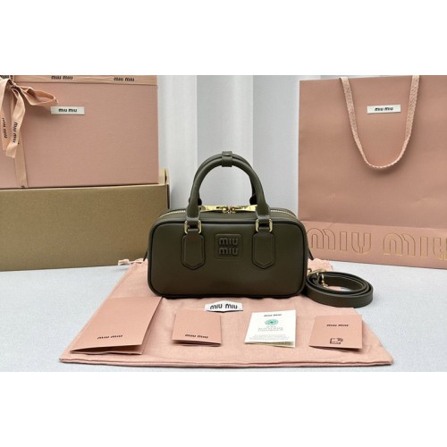 Miu Miu 5BB142 Arcadie leather bag in Dark Green Leather Miu Miu 5BB142 Arcadie leather bag in Dark Green Leather