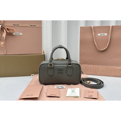 Miu Miu 5BB142 Arcadie leather bag in Gray Leather Miu Miu 5BB142 Arcadie leather bag in Gray Leather
