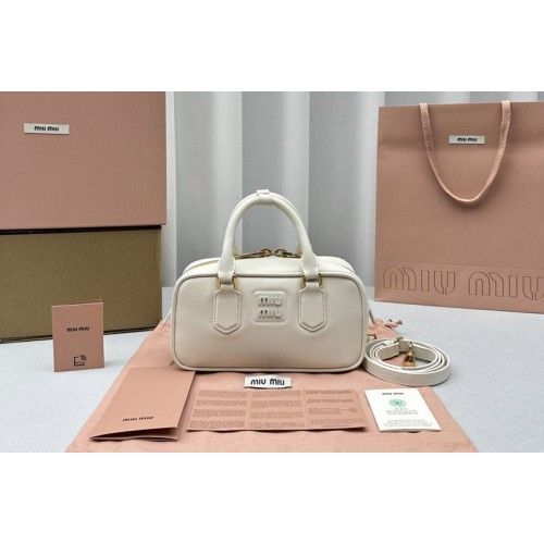 Miu Miu 5BB142 Arcadie leather bag in White Leather Miu Miu 5BB142 Arcadie leather bag in White Leather