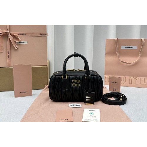 Miu Miu 5BB142 Arcadie matelasse nappa leather small bag in Black Leahter Miu Miu 5BB142 Arcadie matelasse nappa leather small bag in Black Leahter