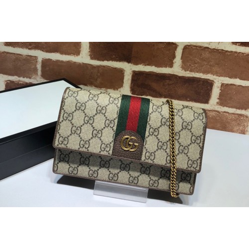 Gucci Ophidia chain wallet in Beige ebony Supreme canvas Gucci Ophidia chain wallet in Beige ebony Supreme canvas