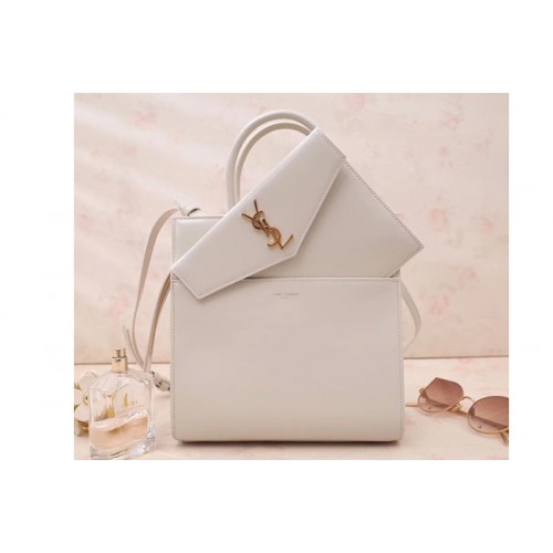YSL UPTOWN Small tote Bags White Shiny Smooth Leather YSL UPTOWN Small tote Bags White Shiny Smooth Leather