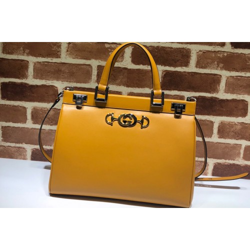 Gucci Zumi medium top handle bag in Yellow Leather Gucci Zumi medium top handle bag in Yellow Leather