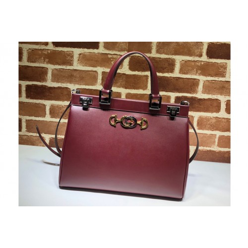 Gucci Zumi medium top handle bag in Wine Leather Gucci Zumi medium top handle bag in Wine Leather