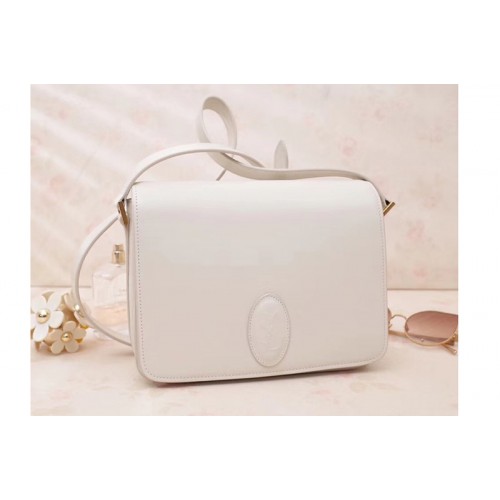 YSL Le 61 Saddle Bag In White Smooth Leather YSL Le 61 Saddle Bag In White Smooth Leather