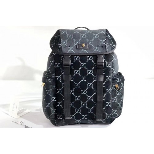 Gucci Medium velvet backpack Blue and beige velvet Gucci Medium velvet backpack Blue and beige velvet