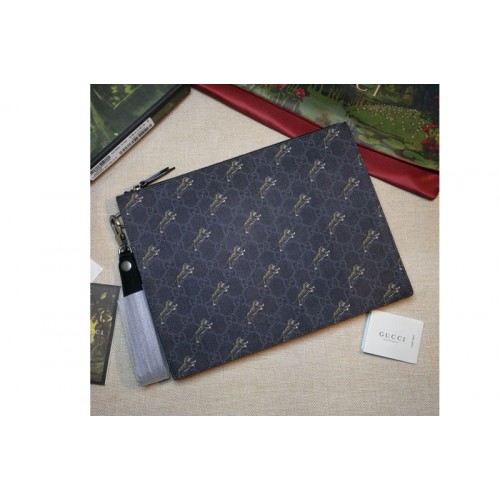 Gucci Bestiary pouch with Tigger Black and grey Supreme canvas Gucci Bestiary pouch with Tigger Black and grey Supreme canvas