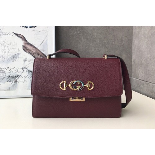 Gucci Zumi grainy leather small shoulder bag in Burgundy grainy leather Gucci Zumi grainy leather small shoulder bag in Burgundy grainy leather