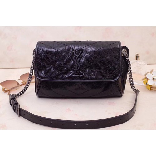 YSL Niki Body Bag in Black Crinkled Vintage Leather YSL Niki Body Bag in Black Crinkled Vintage Leather