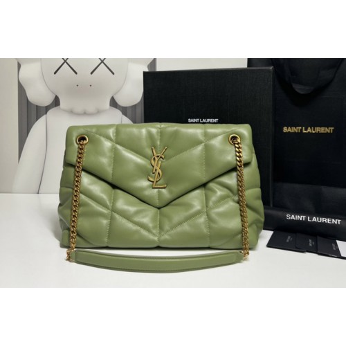 YSL Loulou Puffer Medium Bag in Green Quilted Lambskin Leather YSL Loulou Puffer Medium Bag in Green Quilted Lambskin Leather