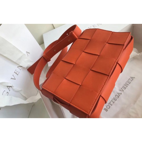 Bottega Veneta BV Cassette Crossbody bag In Orange Lambskin Leather Bottega Veneta BV Cassette Crossbody bag In Orange Lambskin Leather