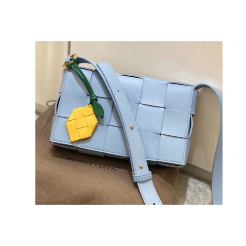 Bottega Veneta BV Cassette Crossbody bag In Blue Lambskin Leather Bottega Veneta BV Cassette Crossbody bag In Blue Lambskin Leather