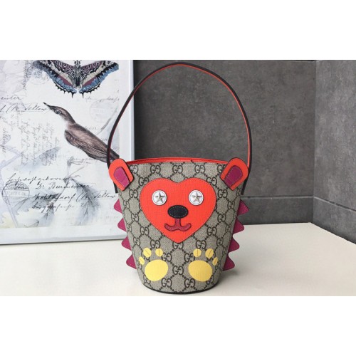 Gucci Kids Girl Bucket Bags in Beige ebony Original Supreme Canvas Gucci Kids Girl Bucket Bags in Beige ebony Original Supreme Canvas