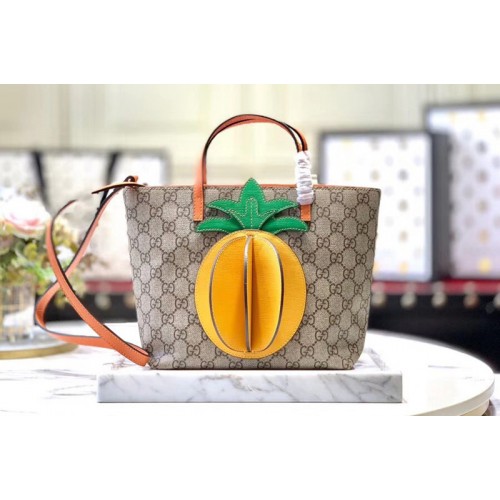 Gucci Childrens tote Bags with pineapple Beige ebony Supreme canvas Gucci Childrens tote Bags with pineapple Beige ebony Supreme canvas