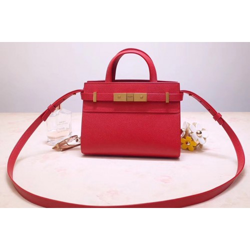YSL Manhattan Nano Bag in Red Grain de Poudre Embossed Leather YSL Manhattan Nano Bag in Red Grain de Poudre Embossed Leather