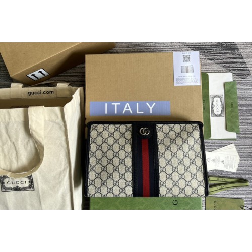 Gucci Ophidia toiletry case in Beige and blue Supreme canvas Gucci Ophidia toiletry case in Beige and blue Supreme canvas